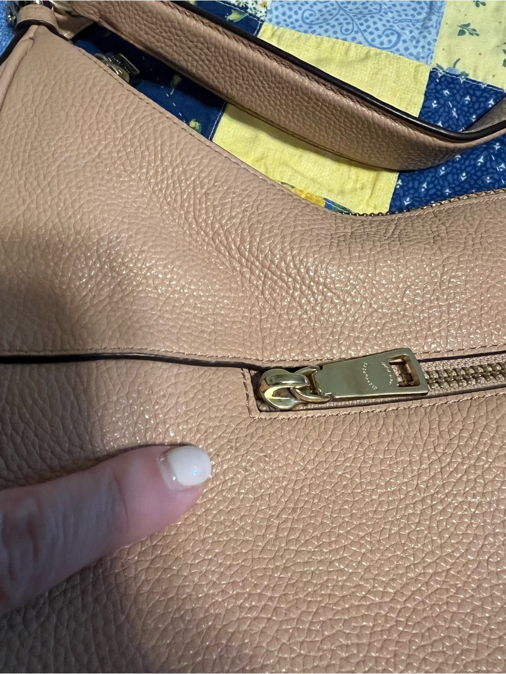 Coach Blush Pebbled Leather Hobo with Stud Detailing - Picture 12 of 12